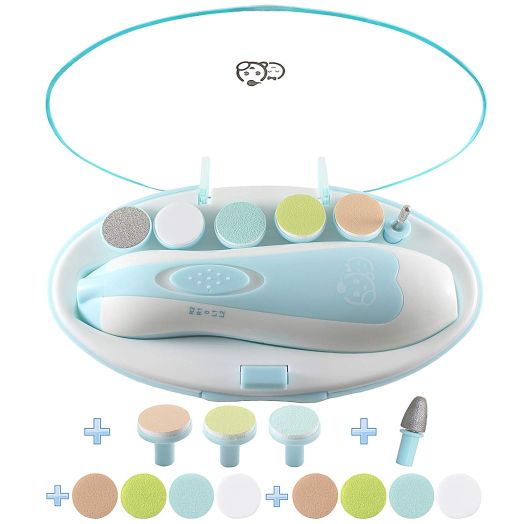 Baby Nail Clippers 20 In 1 By Royal Angels Baby | Safe Electric Baby Nail Trimmer, Baby Nail File Kit, Additional Replacement Heads, Newborn Toddler Toes and Fingernails, Trim and Polish (Blue)
