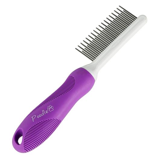 Detangling Pet Comb with Long and Short Stainless Steel Teeth for Removing Matted Fur, Knots and Tangles  Detangler Tool Accessories for Safe and Gentle DIY Dog and Cat Grooming (Grooming Comb)