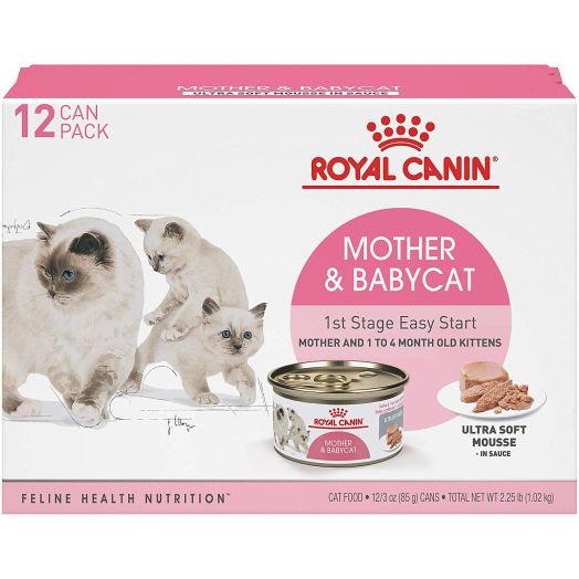Royal Canin Feline Health Nutrition Mother and Babycat 1st Stage Easy Start Ultra Soft Mousse Canned Cat and Kitten Food, 3 Ounce Can (Pack of 12)