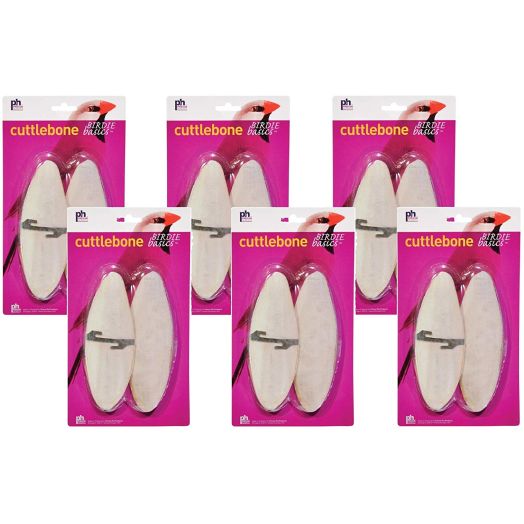 (6 Pack) Birdie Basics Cuttlebone, Large, 6 Inch (2 Bones Per Pack / 12 Bones Total)