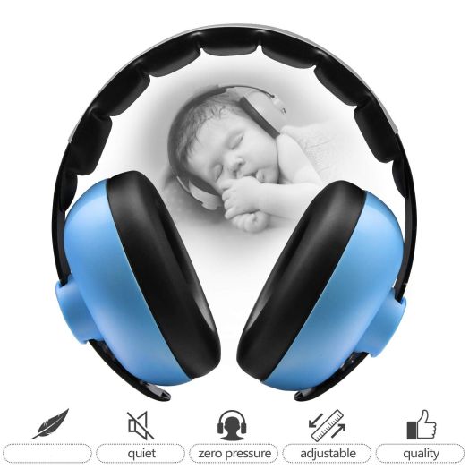 BBTKCARE Baby Ear Protection Noise Cancelling HeadPhones for Babies for 3 Months to 2 Years (Blue)