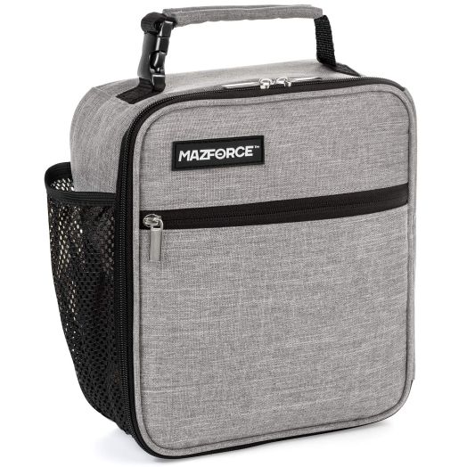 MAZFORCE Original Lunch Box Insulated Lunch Bag - Tough and Spacious Adult Lunchbox to Seize Your Day (Wolf Grey - Lunch Bags Designed in California for Men, Adults, Women)