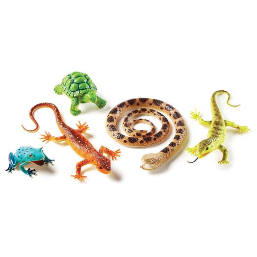 Learning Resources Jumbo Reptiles and Amphibians I Tortoise, Gecko, Snake, Iguana, and Tree Frog, 5 Animals