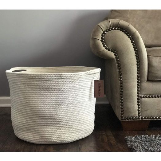 Rope Basket 23x13x17 Extra Large Laundry Baskets Blanket Basket Storage Blankets