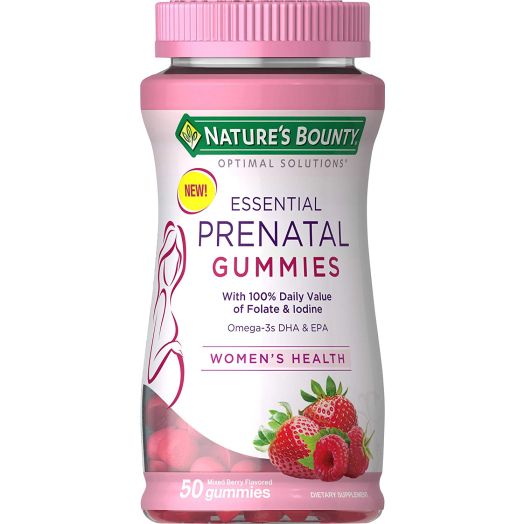 Nature's Bounty Optimal Solutions Essential Prenatal Gummies, 50 Count