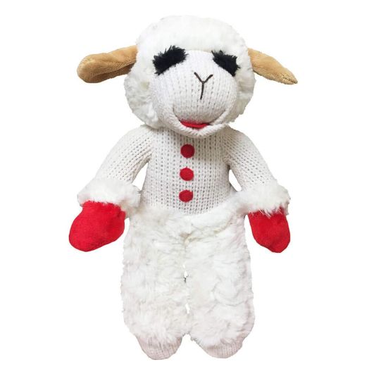 Multipet Lambchop Standing Plush Dog Toy 13" with Squeaker