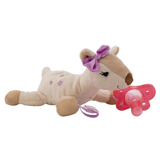 Dr. Brown's Lovey Pacifier and Teether Holder, 0 Months Plus, Deer with Pink Pacifier