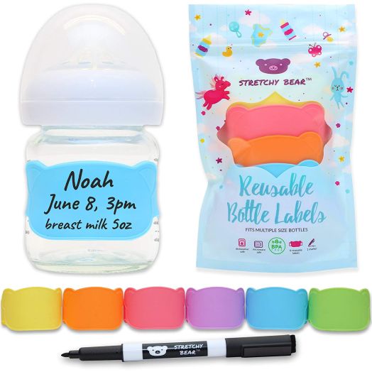 Baby Bottle Labels for Daycare, 6 Pcs (Multi-Color)