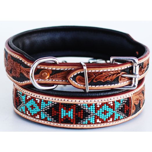 PRORIDER Dog Puppy Collar Cow Leather Adjustable Padded Canine 6064TL