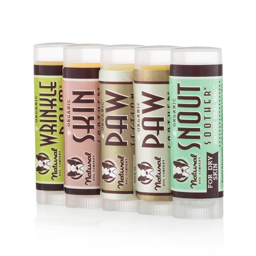 Natural Dog Company Powerhouse Travel Set 5 Piece | Organic, All-Natural Healing Balms and Scent-Free | Dog Heals Cracked, Skin Fold Dermatitis and Dry Nose