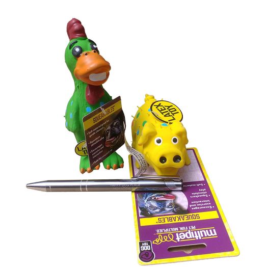 Multipet Latex Globken Chicken MINI Dog toy Assorted