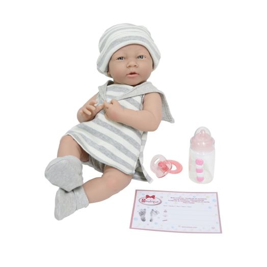 JC Toys La Newborn Baby Play Dolls, Grey, White, 15"