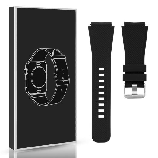 Diruite for Michael Kors Access Bradshaw Smart Watch 22mm Classic Silicone Band Strap for MKT5001/5004/5013 - Black (Permanent Warranty Replacement)
