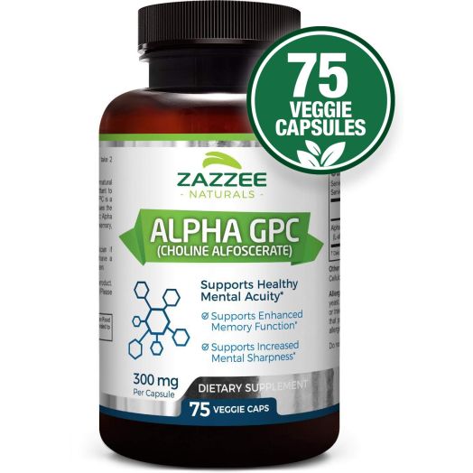Zazzee Alpha GPC Choline, 75 Veggie Capsules, 600 mg per Serving