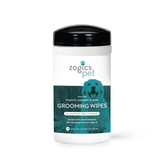 Zogics Pet Multi-Purpose Dog Grooming Wipes with Organic Oatmeal and Aloe - Thick, Hypoallergenic Wipes for Spot Cleaning and Between Baths