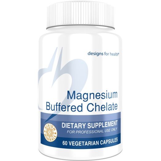 Designs for Health Magnesium Buffered Chelate, 300 mg TRAACS Magnesium Bisglycinate Chelate Buffered (60 Capsules)