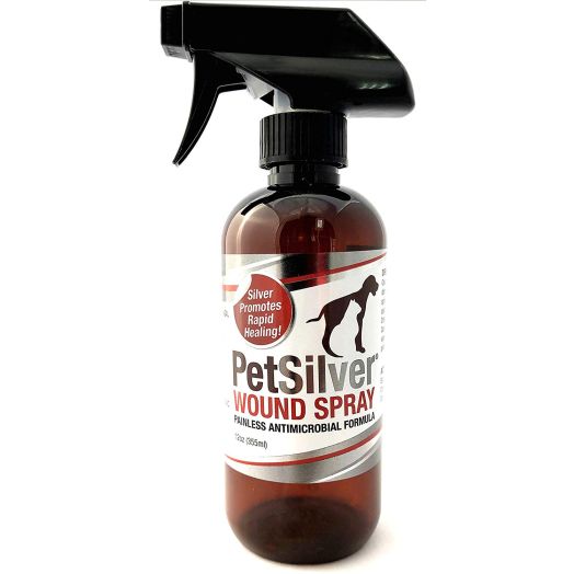 PetSilver Wound Spray with Chelated Silver. Rapid Healing for Hot Spots, Cuts, Scrapes, Bacteria and Fungal Infections, Dry Itchy Skin. Kills a Broad Spectrum of Harmful Bacteria