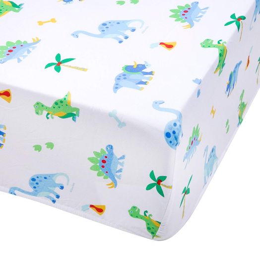 Wildkin Super Soft, Breathable Fitted Crib Sheet, Bold Patterns Coordinate Other Room Dcor, Olive Kids Design - Dinosaur Land