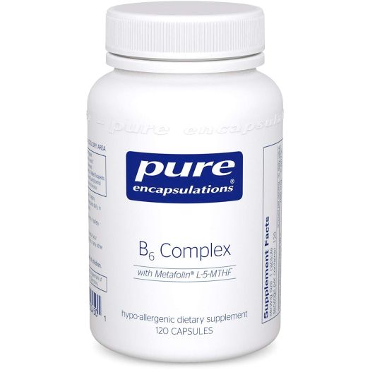 Pure Encapsulations, B6 Complex, Hypoallergenic Dietary Supplement with Metafolin L-5-MTHF, 120 Capsules