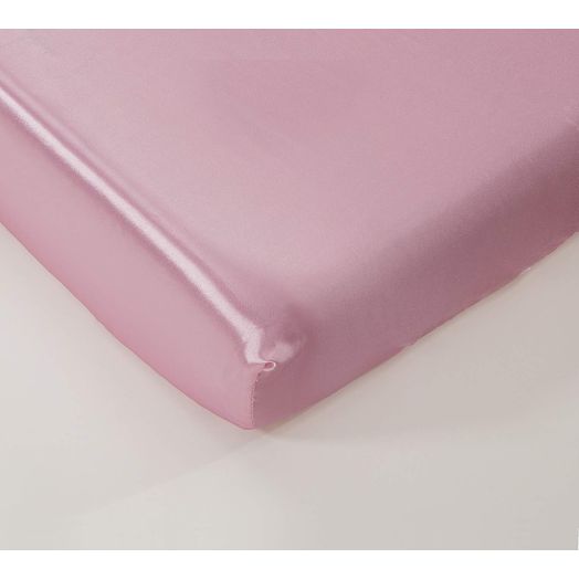 EHP Super Soft and Silky Satin Crib Fitted Sheet 28" X 52" + 9" (Solid/Deep Pocket) (Light Pink)
