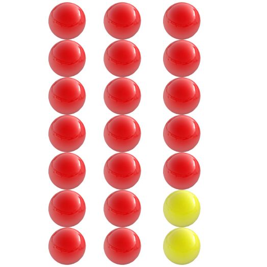 Impresa Products Hungry Hungry Hippos -Compatible Replacement Marbles, 21 Pieces (19 Red and 2 Yellow)