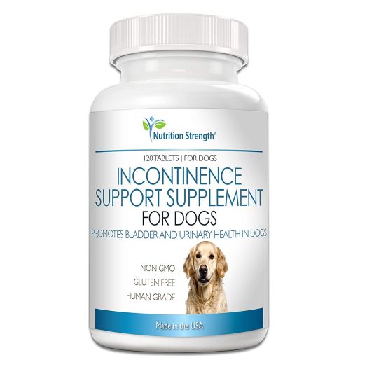 Nutrition Strength Dog Incontinence Support, Supplement for Dog Bladder Health, Organic Support for Dogs Leaking Urine, Promotes Dog Bladder Control, 120 Chewable Tablets