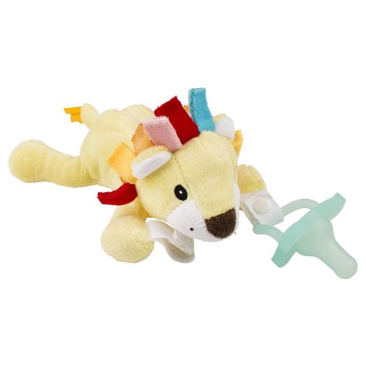 Dr. Brown's Lovey Pacifier and Teether Holder, Lion with Teal, 0 Months+