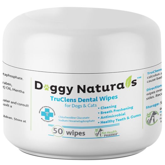 Doggy Naturals | #1 Dental Wipes for Dogs and Cats (50 Wipes) Made in USA TruClens