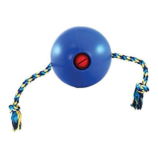 Ethical Dog-Tuggo Ball with Rope- Blue 4 Inch
