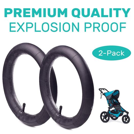 16'' x 1.75/2.15 Back Wheel Replacement Inner Tubes (2-Pack) for BoB Revolution SE/Pro/Flex/SU/Ironman - Made from BPA/Latex Free Premium Quality Butyl Rubber