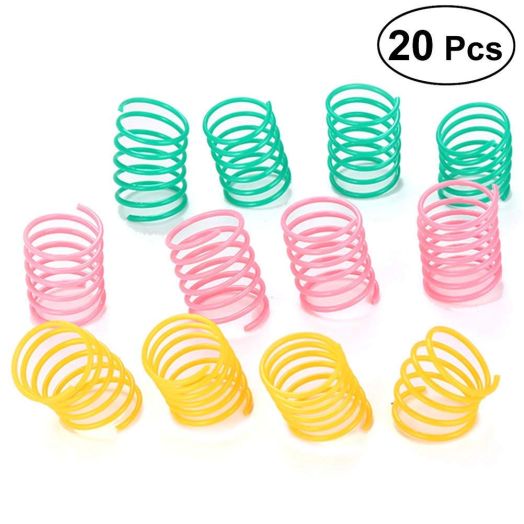 iSmarten Pet Wide Plastic Colorful Springs Cat Toys for Cat Kitten Pets (Random Color)