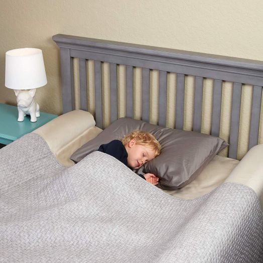 [2-Pack] hiccapop Inflatable Bed Rail for Toddlers | Travel Bed Rail, Blow-up Bed Bumper with Non-Skid Water-Resistant, Non-Slip Removable Cover | Portable Bed Rail for Hotel, Grandma's, Vacation