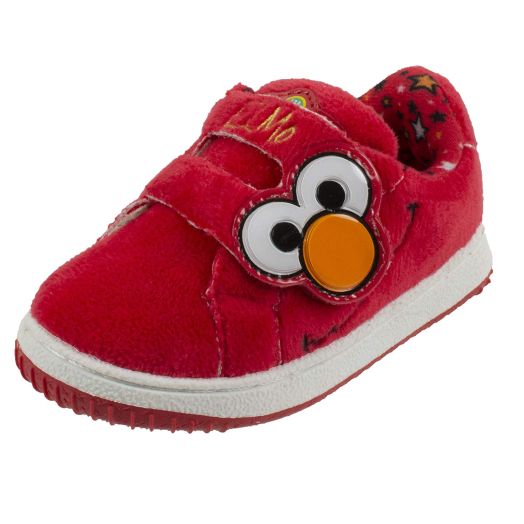 Sesame Street Elmo and Cookie Monster Baby Shoes with Strap, Hard Bottom, Infant and Toddler Size 3 to 8