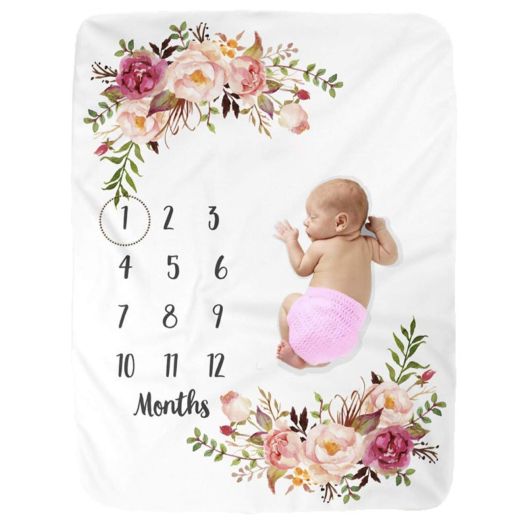 Milestone Blanket/Baby Milestone Blanket Girl Boy/Large Baby Blankets for Girls and Boys Newborn Photography Premium Fleece Baby Monthly Blanket Shower Gifts