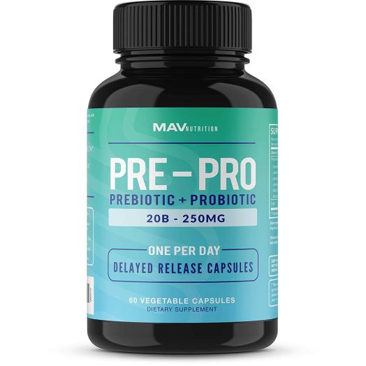 MAV Nutrition Pre+Probiotic Formula for Digestion and Gut Bacteria Support