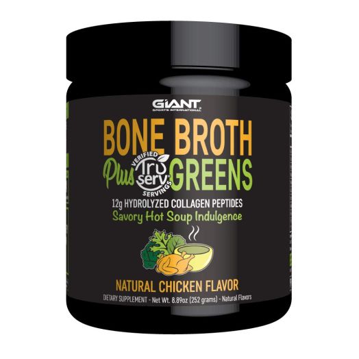 Giant Sports Bone Broth Plus Greens Powder with Hydrolyzed Collagen Peptides