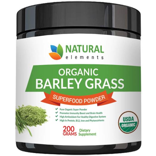 Natural Elements Barley Grass Powder, USDA Certified Organic, Non-GMO, Vegan