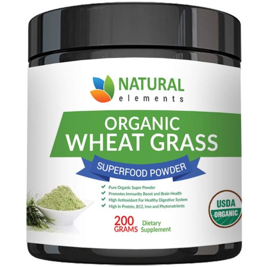 Natural Elements Wheatgrass Powder, USDA Certified Organic Wheat Grass Powder