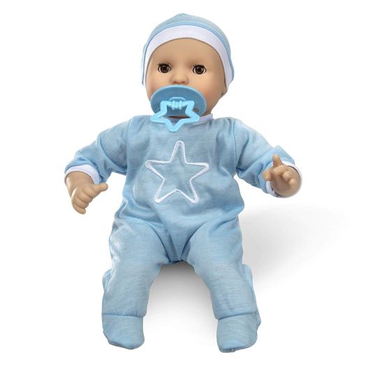 Melissa and Doug Mine to Love Jordan 12 Light Skin-Tone Boy Baby Doll with Romper, Cap, Pacifier