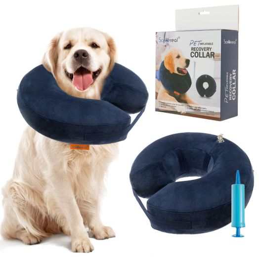 SCENEREAL Inflatable Recovery Collar for Dogs and Cats - Surgery Dog Collars E-Collar for Preventing Pets from Biting Licking Wound