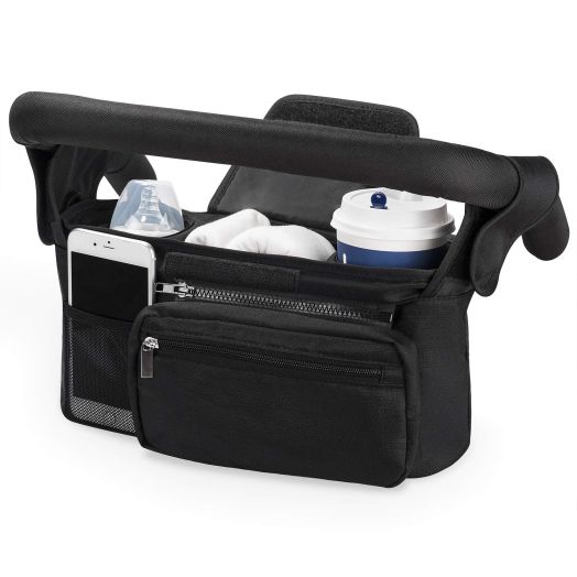 Universal Stroller Organizer with Insulated Cup Holder by Momcozy - Detachable Phone Bag and Shoulder Strap, Fits for Stroller like Uppababy, Baby Jogger, Britax, Bugaboo, BOB, Umbrella and Pet Stroller