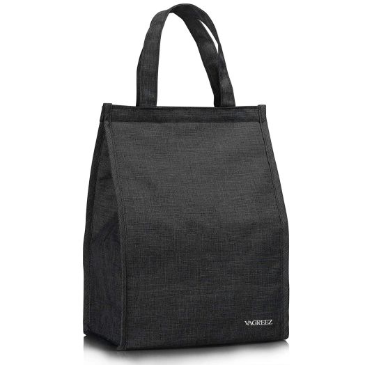 Lunch Bag, VAGREEZ Insulated Lunch Bag Large Waterproof Adult Lunch Tote Bag For Men or Women (Black)