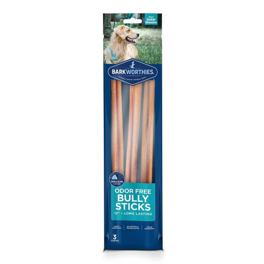 Barkworthies Odor Free Bully Sticks Healthy Dog Chews - Protein-Packed, All Natural Rawhide Alternative - Highly Digestible Dog Treat - Promotes Dental Health