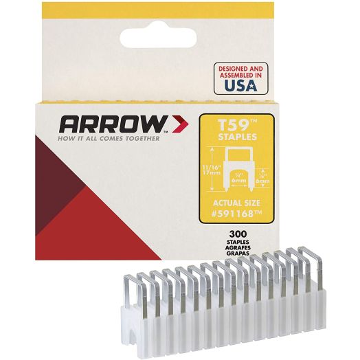 Arrow Fastener 591168 1/4-Inch T59 Insulated Staple, Clear, Single Pack