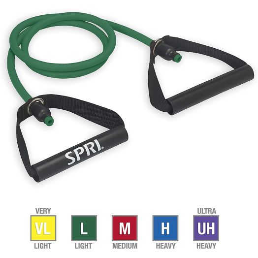 SPRI Xertube Resistance Bands Exercise Cords with Handles Attached (All Exercise Bands Sold Separately) - Door Attachment Anchor Option Available