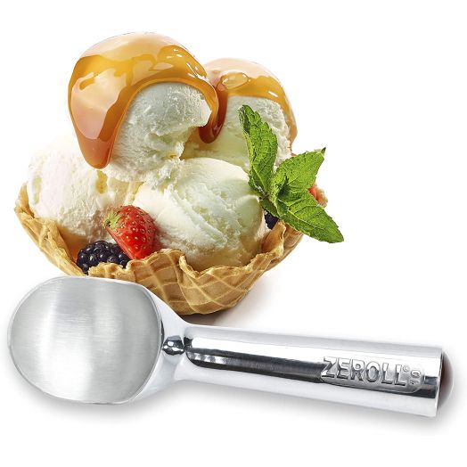 Zeroll 1010 Original Ice Cream Easy Scoop with Unique Liquid Filled Heat Conductive Handle Simple One Piece Aluminum Design Easy Release 20 Scoops per Gallon Made in USA, 4-Ounce, Silver