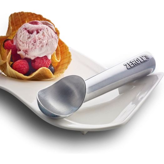 Zeroll 1020 Original Ice Cream Unique Liquid Filled Heat Conductive Handle Simple One Piece Aluminum Design Easy Release 40 Scoops per, 2-Ounce, Silver