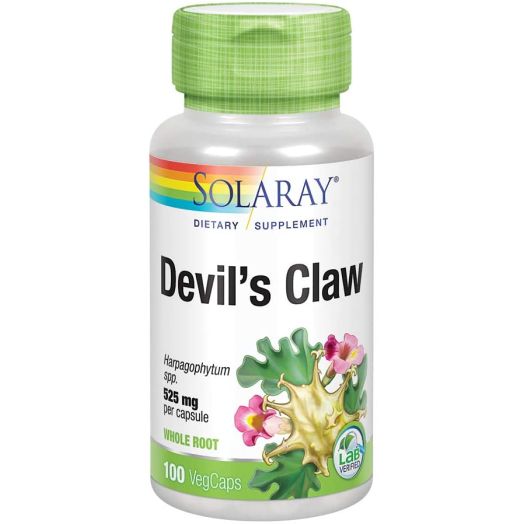 Solaray Devils Claw Root 525mg | Non-GMO, Vegan and Lab Verified | 100 VegCaps