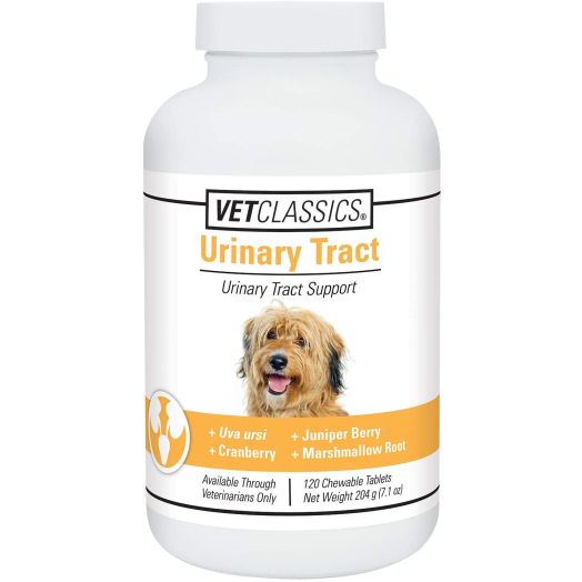 Vet Classics Urinary Tract Support for Dogs, Helps Support a Healthy Urinary Tract and Immune System with Uva ursi, Juniper Berry, Cranberry, and Marshmallow Root, 120 Chewable Tablets