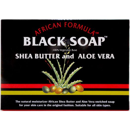 Madina African Black Soap Shea Butter and Aloe Vera, 3.5 oz